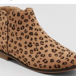 Leopard Print Kids Ankle Boots